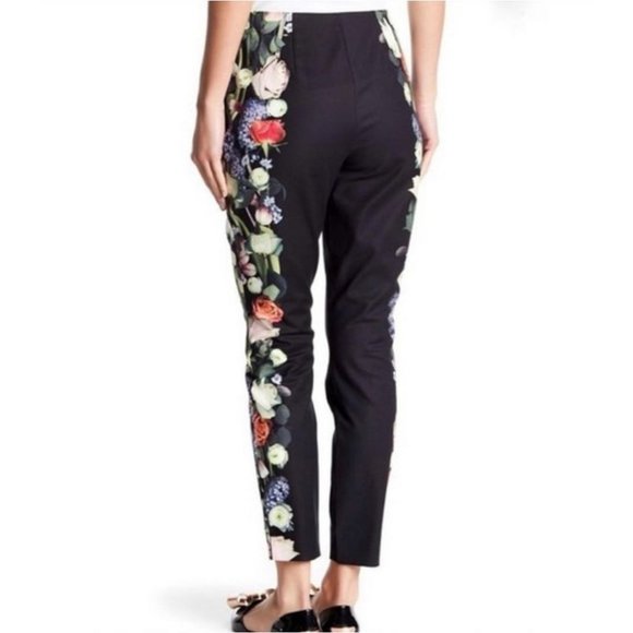 Ted Baker Baynar Kensington Floral Print Ankle Grazer Pants Size TED 0/ US 2 - Picture 2 of 5